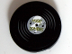 Part No: 4150pb113  Name: Tile, Round 2 x 2 with Vinyl Record 'MUSIC for ZOMBIES' Pattern (Sticker) - Set 10228