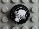 Part No: 4150pb137  Name: Tile, Round 2 x 2 with Skull with Headphones Pattern (Sticker) - Set 8682