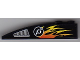 Part No: 42022pb26L  Name: Slope, Curved 6 x 1 with Silver Air Intake, White '13' in Circle and Flames Pattern Model Left (Sticker) - Set 8899