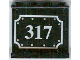 Part No: 4215bpb34  Name: Panel 1 x 4 x 3 - Hollow Studs with Silver '317', Border, and Rivets Pattern (Sticker) - My Own Train Sets
