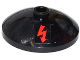 Part No: 43898pb004  Name: Dish 3 x 3 Inverted (Radar) with Red Electricity Danger Sign Pattern (Sticker) - Set 70808