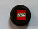 Part No: 44848pb01  Name: Sports Hockey Puck, Large with LEGO Logo Pattern (Sticker) - Sets 3540 / 3541 / 3542 / 3543 / 3544 / 3545