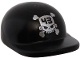 Part No: 4485bpb01  Name: Minifigure, Headgear Cap - Short Curved Bill with '43' on Silver Skull and Crossbones Pattern