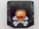 Part No: 45677pb044  Name: Wedge 4 x 4 x 2/3 Triple Curved with Orange Skull and White Crossbones Pattern (Sticker) - Set 8164