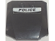 Part No: 45677pb125  Name: Wedge 4 x 4 x 2/3 Triple Curved with 'POLICE' with Black Curved Line on White Background Pattern (Sticker) - Set 8152