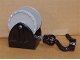 Part No: 4654c06  Name: Duplo Drum Reel Holder 2 x 2 with Light Gray Duplo Winch Drum Wide with Pearl Dark Gray Thick String and Black Thin Hook Rotating with Stud Holder (4654 / 4653c02)