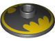 Part No: 4740pb018  Name: Dish 2 x 2 Inverted (Radar) with Black Batman Logo on Yellow Background Pattern