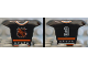 Part No: 47577pb03  Name: Minifigure Hockey Body Armor with Orange and White NHL Logo, Stars, Stripes, Collar, and Number 3 Pattern
