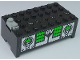 Part No: 4760c00pb06  Name: Electric 9V Battery Box Small Without Battery Cover with Unitron Silver / Green Pattern on Both Sides (Stickers) - Set 6991