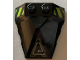 Part No: 47757pb24R  Name: Wedge 4 x 4 x 1 1/3 Pyramid Center with Lime and Silver Exo-Force Circuitry and Danger Stripes Pattern Model Right Side (Stickers) - Set 7709