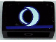 Part No: 4865pb104  Name: Panel 1 x 2 x 1 with Metallic Light Blue Eclipso Logo Crescents with Dark Purple Outlines and Line Pattern (Sticker) - Set 41239