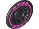 Part No: 49098pb03  Name: Wheel Cover 10 Spoke Recessed with Dark Pink 'Z TIER' and Circle Pattern