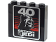 Part No: 49311pb033  Name: Brick 1 x 4 x 3 with Silver '40', 'RETURN OF THE JEDI', Darth Vader Helmet and Red Stripes Pattern