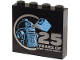 Part No: 49311pb039  Name: Brick 1 x 4 x 3 with Bright Light Blue and Medium Blue R2-D2 Minifigure and Silver '25 YEARS OF LEGO STAR WARS' Pattern