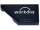 Part No: 5091pb016  Name: Tile, Modified 1 x 2 Wedge Left with White 'workday' and Semicircle Logo Pattern (Sticker) - Set 77251
