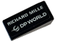 Part No: 5404pb01L  Name: Slope 18 2 x 1 x 2/3 with White 'RICHARD MILLE' and DP WORLD Logo Pattern Model Left Side (Sticker) - Set 76919