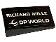 Part No: 5404pb01R  Name: Slope 18 2 x 1 x 2/3 with White 'RICHARD MILLE' and DP WORLD Logo Pattern Model Right Side (Sticker) - Set 76919