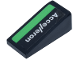 Part No: 5404pb05R  Name: Slope 18 2 x 1 x 2/3 with White 'Accelleron' Logo and Bright Green Stripe Pattern Model Right Side (Sticker) - Set 77247