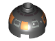 Part No: 553px5  Name: Brick, Round 2 x 2 Dome Top with Silver and Copper Pattern (R2-D5)