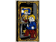 Part No: 57895pb093  Name: Glass for Window 1 x 4 x 6 with Gilderoy Lockhart with Self Portrait Painting and Gold Edges Pattern (Sticker) - Set 76389