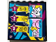 Part No: 59349pb300  Name: Panel 1 x 6 x 5 with TV Screen with 3 Magenta Stars and Times '15:01', '17:04', '20:01', and Friends Gymnasts Pattern (Sticker) - Set 41372