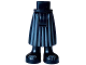 Part No: 59595c00pb27  Name: Mini Doll Hips and Skirt Long with Molded Black Legs and Printed Dark Bluish Gray Laces and Stripes Pattern - Thick Hinge