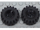 Part No: 6014bc01  Name: Wheel 11mm D. x 12mm, Hole Notched for Wheels Holder Pin with Black Tire 21mm D. x 12mm - Offset Tread Small Wide (6014b / 6015)