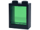 Part No: 60592c12  Name: Window 1 x 2 x 2 Flat Front with Trans-Green Glass (60592 / 60601)