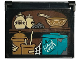 Part No: 60603pb022  Name: Glass for Window 1 x 4 x 3 - Opening with Dark Turquoise 'FLOUR' Container, Tan and Reddish Brown Storage Jars, Bowl and Utensils Pattern (Sticker) - Set 76428