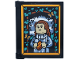 Part No: 60603pb026  Name: Glass for Window 1 x 4 x 3 - Opening with Portrait of Ariana Dumbledore, Ivy and Butterflies in Bright Orange Frame Pattern (Sticker) - Set 76457
