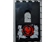 Part No: 60808pb005L  Name: Panel 1 x 4 x 5 Wall with Window with Red Skull in Circle and Light Bluish Gray Metal Plates Wall Repairs Pattern Model Left Side (Sticker) - Set 2505