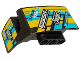 Part No: 61070pb007  Name: Technic, Panel Car Mudguard Right with Sponsor Logos on Blue, Yellow and Black Background Pattern (Stickers) - Set 42034