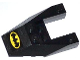 Part No: 6153bpb06  Name: Wedge 6 x 4 Cutout with Stud Notches with Yellow Batman Logo Pattern (Sticker) - Set 76013