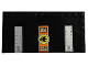 Part No: 6178pb024L  Name: Tile, Modified 6 x 12 with Studs on Edges with Dr. Inferno Logo and Door Hinges Pattern Model Left Side (Stickers) - Set 8637