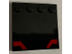Part No: 6179pb178  Name: Tile, Modified 4 x 4 with Studs on Edge with Red Angled Stripes Pattern (Sticker) - Set 75190