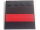 Part No: 6179pb269  Name: Tile, Modified 4 x 4 with Studs on Edge with Red Stripe Pattern (Sticker) - Set 75893