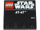 Part No: 6179pb277  Name: Tile, Modified 4 x 4 with Studs on Edge with LEGO Star Wars Logo and White 'AT-AT' Pattern