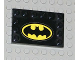 Part No: 6180pb011  Name: Tile, Modified 4 x 6 with Studs on Edges with Batman Logo Pattern (Sticker) - Set 7783