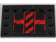 Part No: 6180pb084L  Name: Tile, Modified 4 x 6 with Studs on Edges with Black and Red Danger Stripes Pattern Model Left Side (Sticker) - Set 8864