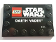Part No: 6180pb141  Name: Tile, Modified 4 x 6 with Studs on Edges with Star Wars Logo and 'DARTH VADER' Pattern
