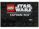 Part No: 6180pb164  Name: Tile, Modified 4 x 6 with Studs on Edges with LEGO Star Wars Logo and White 'CAPTAIN REX' Pattern