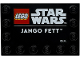 Part No: 6180pb205  Name: Tile, Modified 4 x 6 with Studs on Edges with LEGO Star Wars Logo and White 'JANGO FETT' Pattern