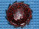 Part No: 64271pb01  Name: Bionicle Weapon Saw Blade Shield with Dark Red Geometric Pattern