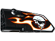 Part No: 64683pb025  Name: Technic, Panel Fairing # 3 Small Smooth Long, Side A with Red, Orange and White Flames and Skull with Sunglasses Pattern (Sticker) - Set 42046