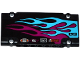 Part No: 64782pb017R  Name: Technic, Panel Plate 5 x 11 x 1 with Medium Azure and Magenta Flames and Sponsor Logos Pattern Model Right (Sticker) - Set 42050