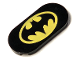 Part No: 66857pb049  Name: Tile, Round 2 x 4 Oval with Bat on Yellow Oval Pattern (Batman Logo)