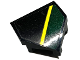 Part No: 66956pb12R  Name: Wedge 2 x 2 x 2/3 Pointed with Dark Green and Yellow Stripes Pattern Model Right Side (Sticker) - Set 76907