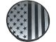 Part No: 67095pb077  Name: Tile, Round 3 x 3 with Stars and Dark Silver Stripes Pattern