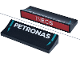 Part No: 6806pb003  Name: Arch 6 x 2 x 5/6 Inverted with Dark Turquoise Lines, White 'PETRONAS' and 'INEOS' Logo on Red Background Pattern (Stickers) - Set 77244