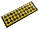 Part No: 69729pb001  Name: Tile 2 x 6 with Black and Yellow Checkered Pattern (Sticker) - Set 21324